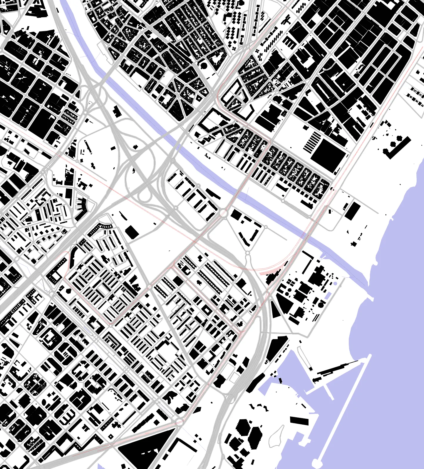 Sant Adrià de Besòs figure ground plan