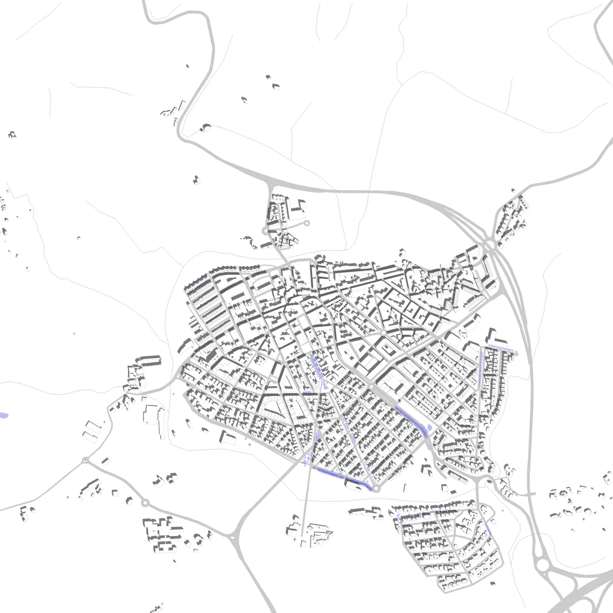Sant Pere de Ribes plano de situación (2.5 km)