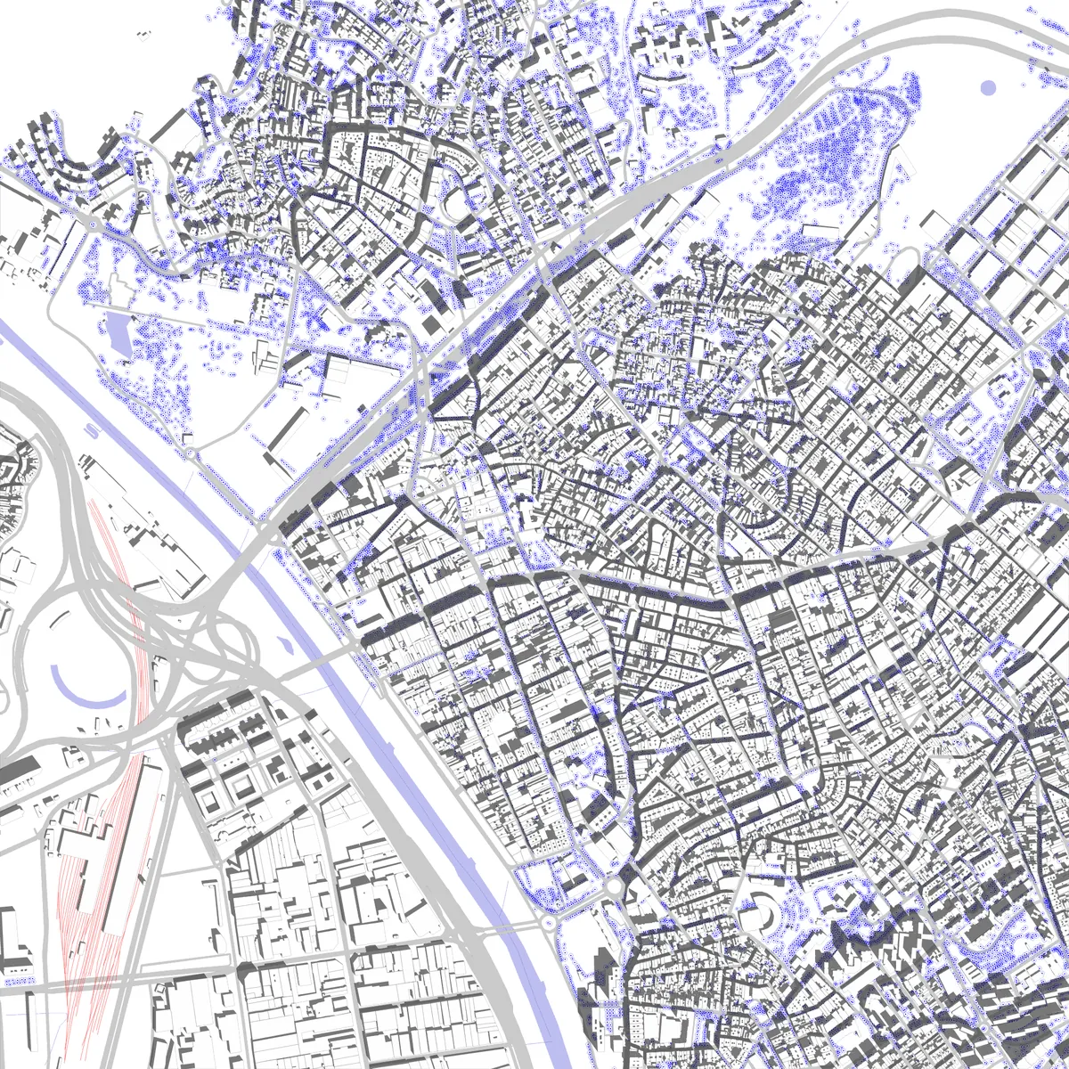 Santa Coloma de Gramenet plano de situación (2.5 km)