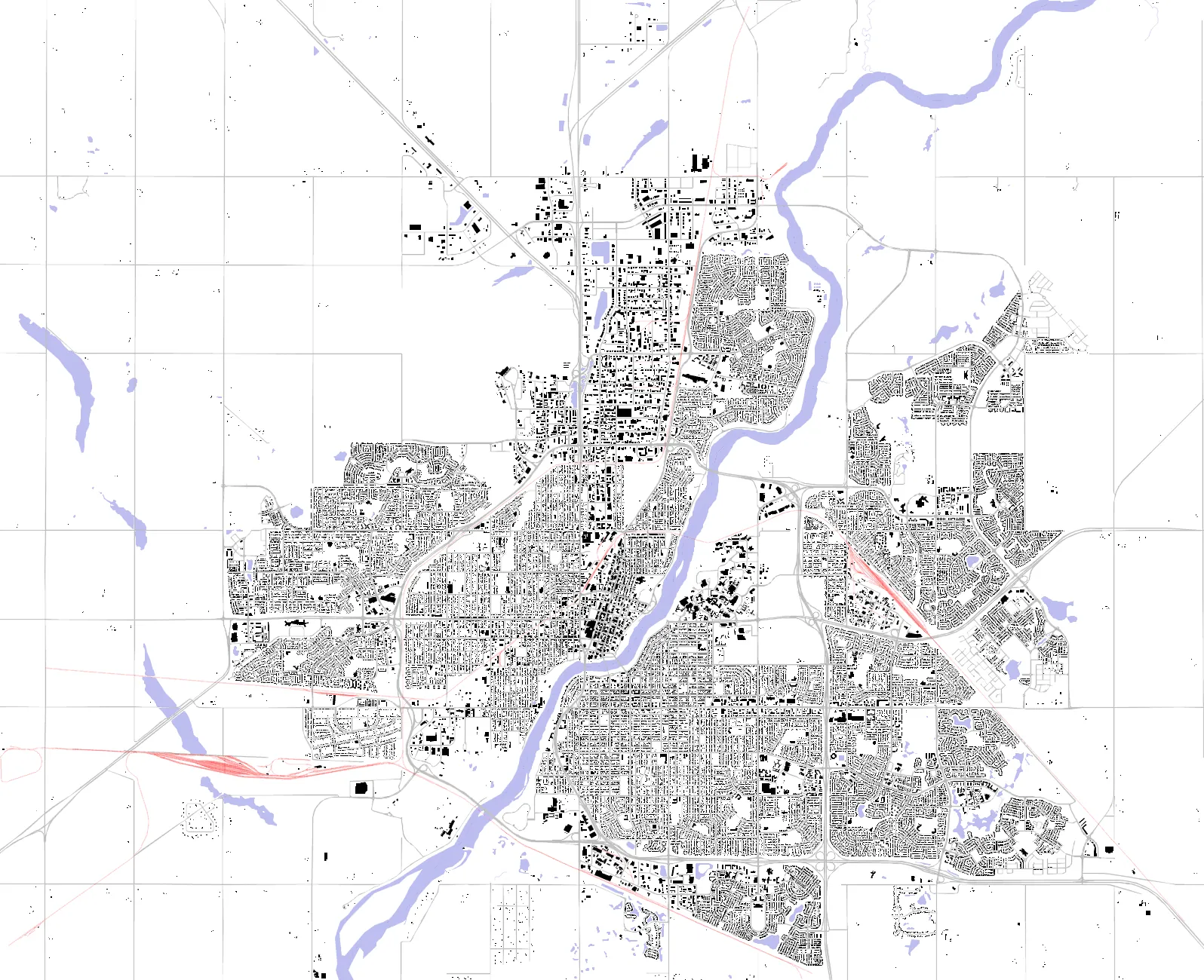 Saskatoon figure ground plan