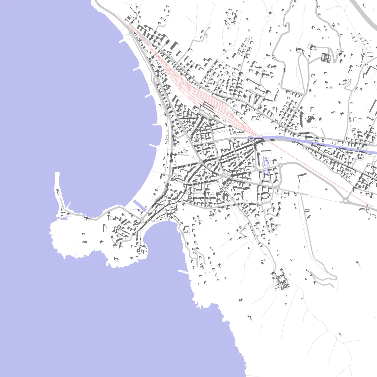 Sestri Levante planimetria di sito (2.5 km)