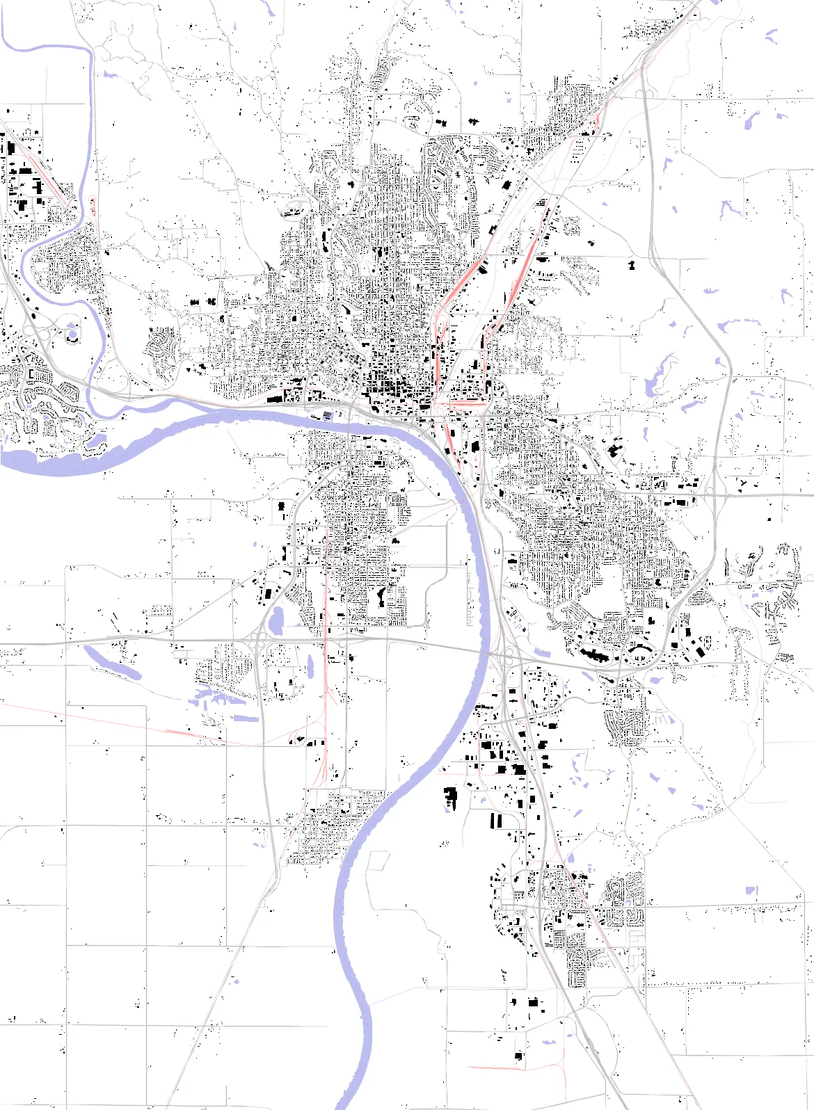 Sioux City figure ground plan