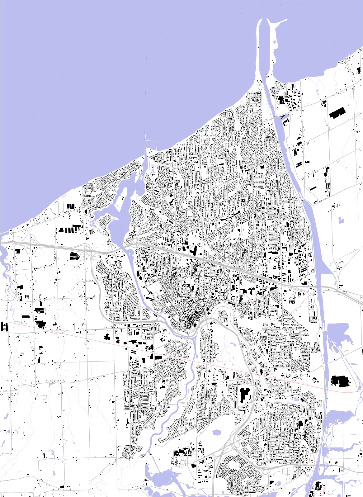 St. Catharines figure ground plan