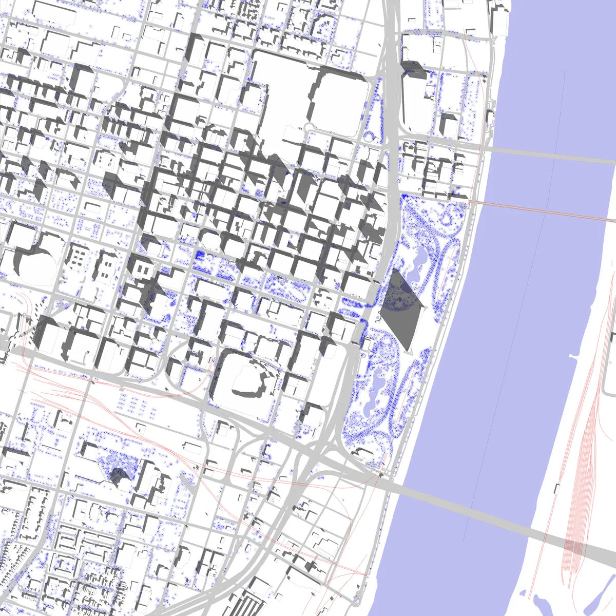 St. Louis site plan (2.5 km)