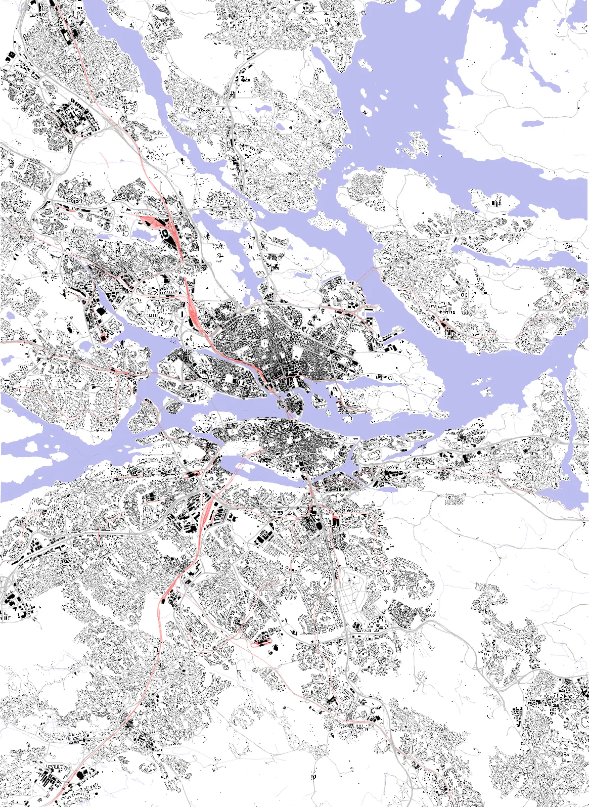 Stockholm figur-bakgrundsplan