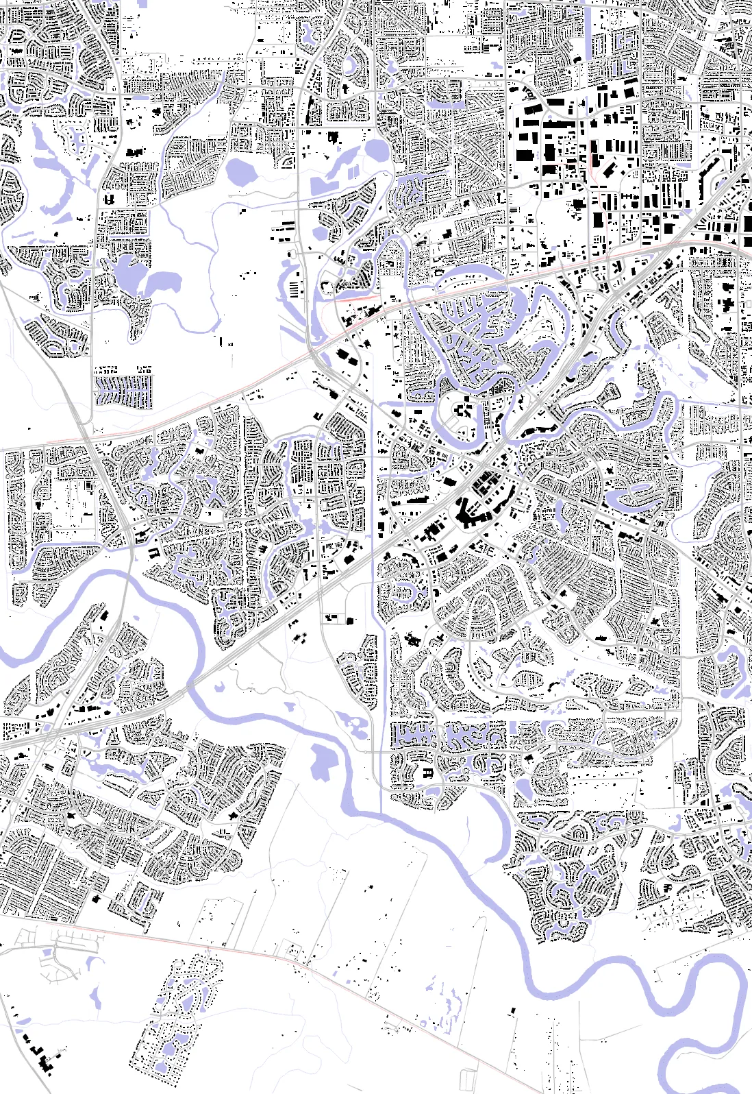 Sugar Land figure ground plan