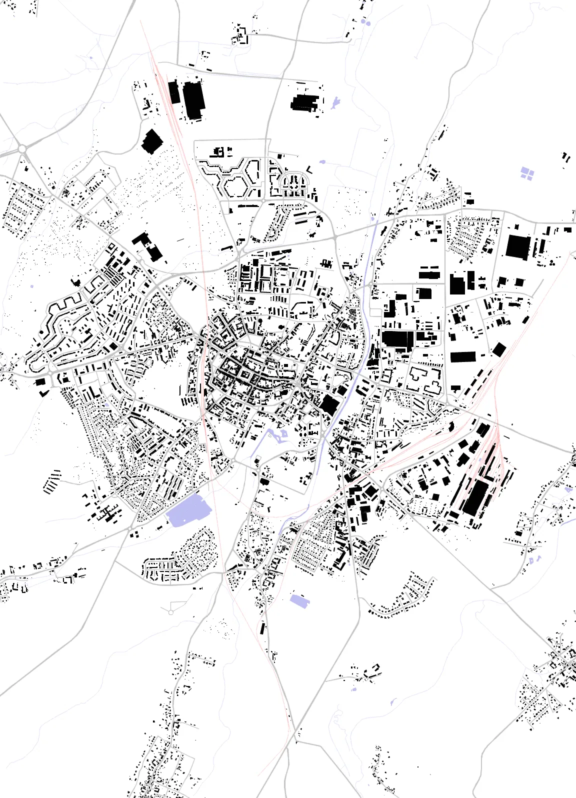 Świdnica plan czarno-biały