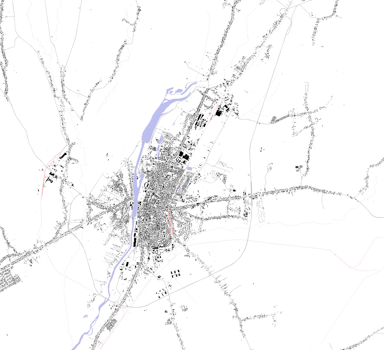 Târgu Jiu figure ground plan