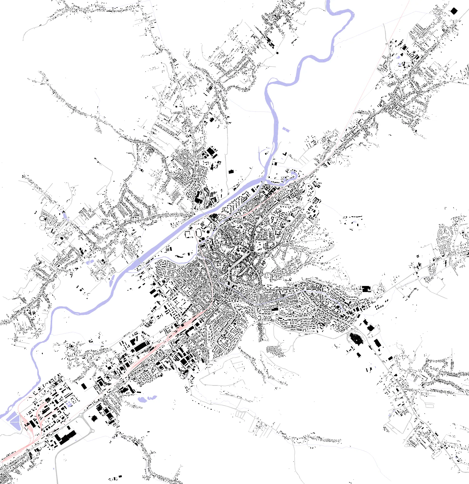 Târgu Mureș figure ground plan