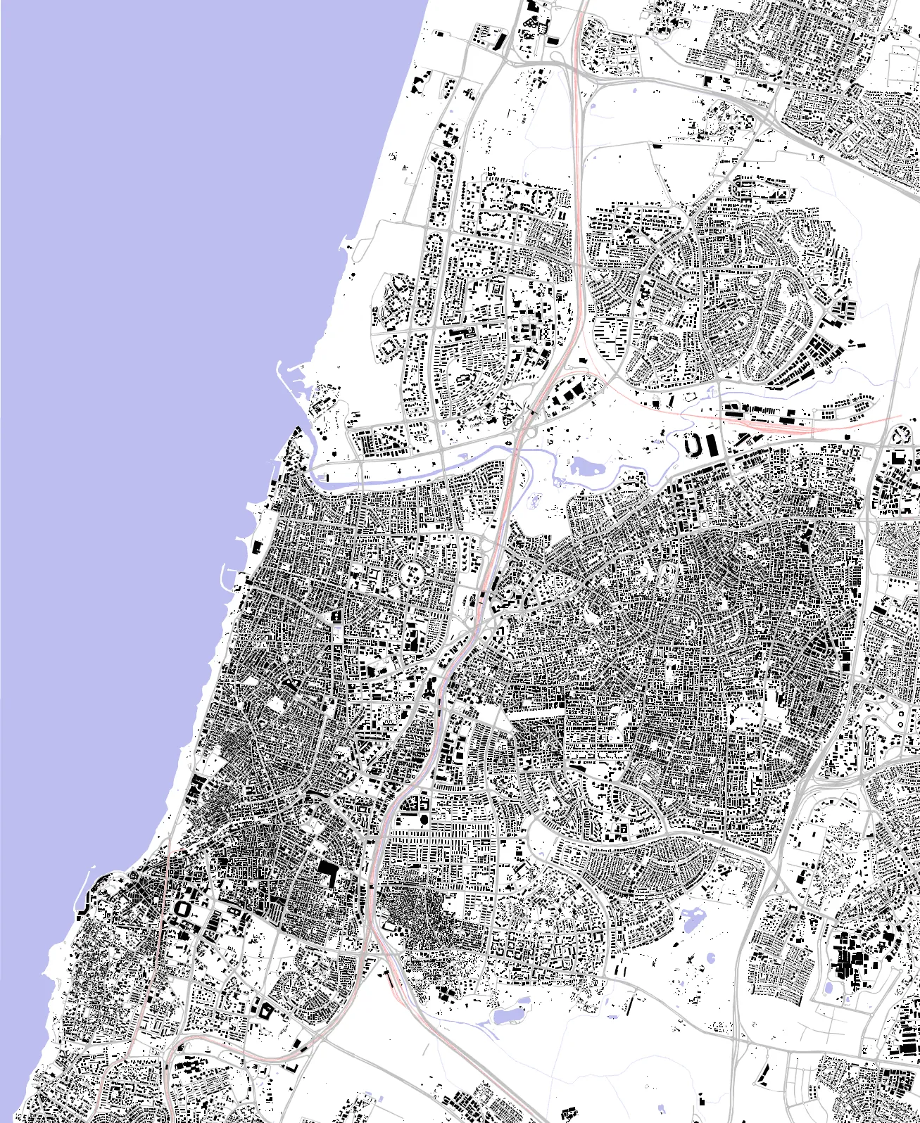 Tel Aviv-Yafo figure ground plan