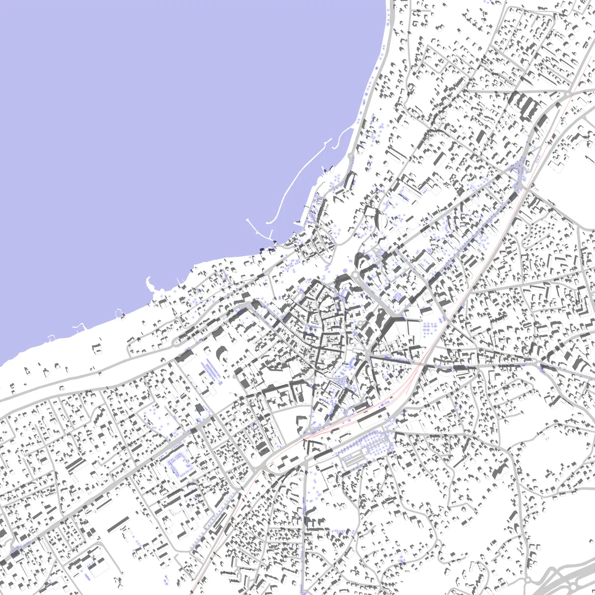 Thonon-les-Bains plan de situation (2,5 km)