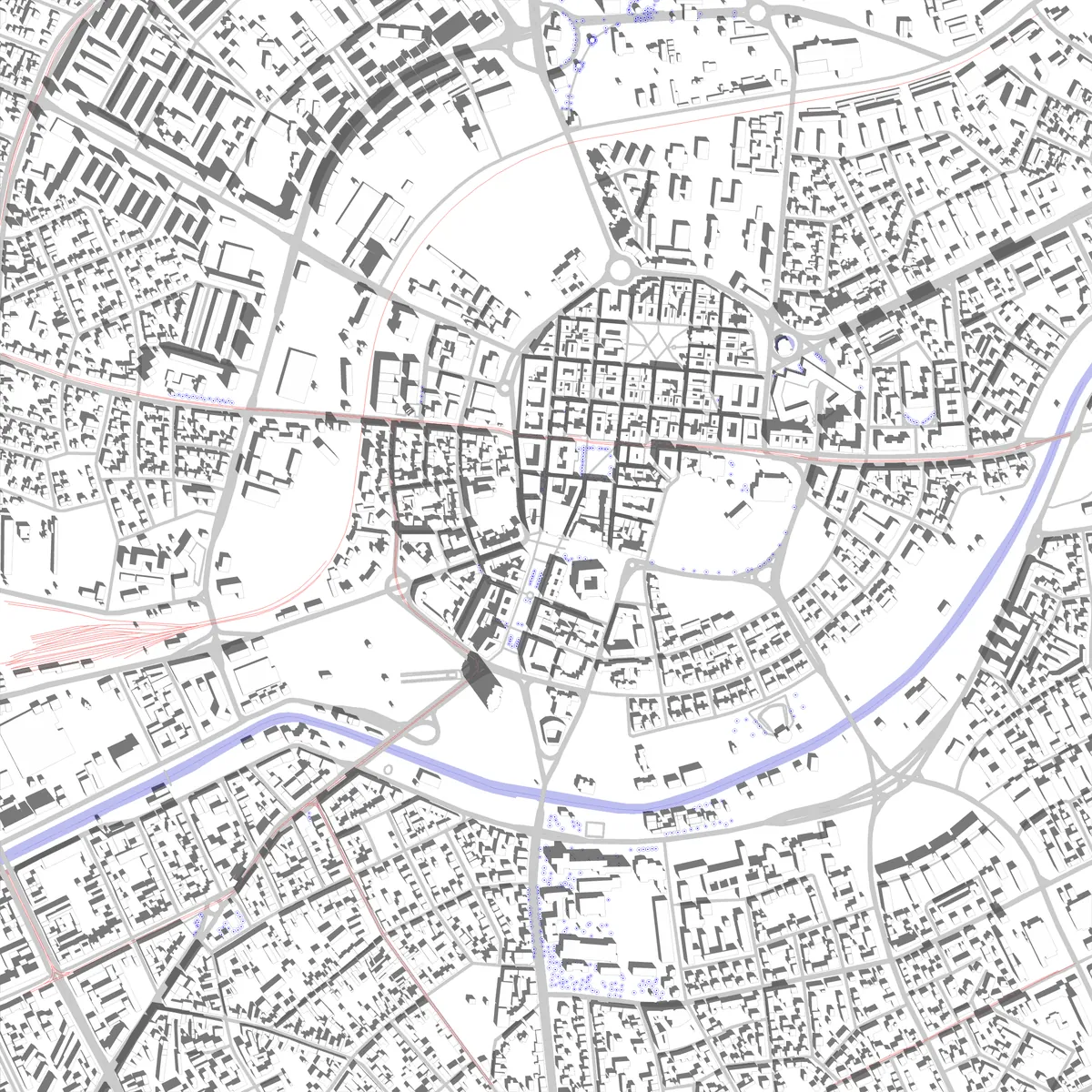 Timișoara site plan (2,5 km)