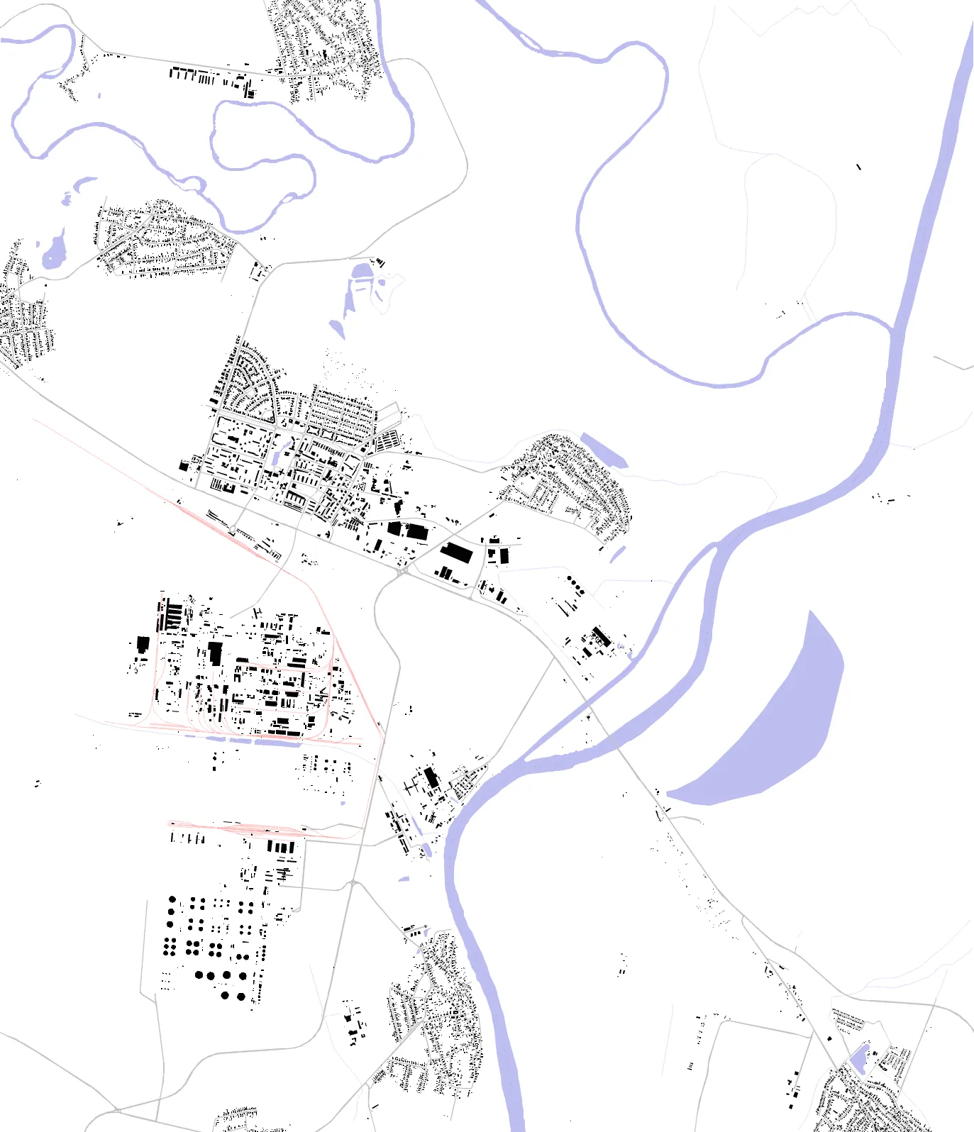 Tiszaújváros figure ground plan