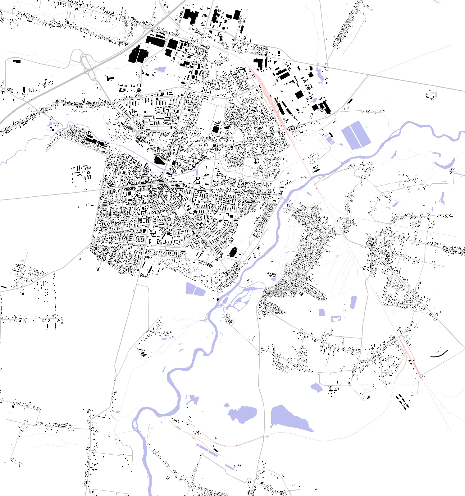 Tomaszów Mazowiecki figure ground plan
