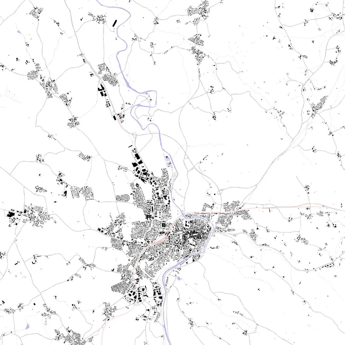 Traunstein Map Traunstein Stadtplan | ready-to-draw layered vectors | CAD ATLAS