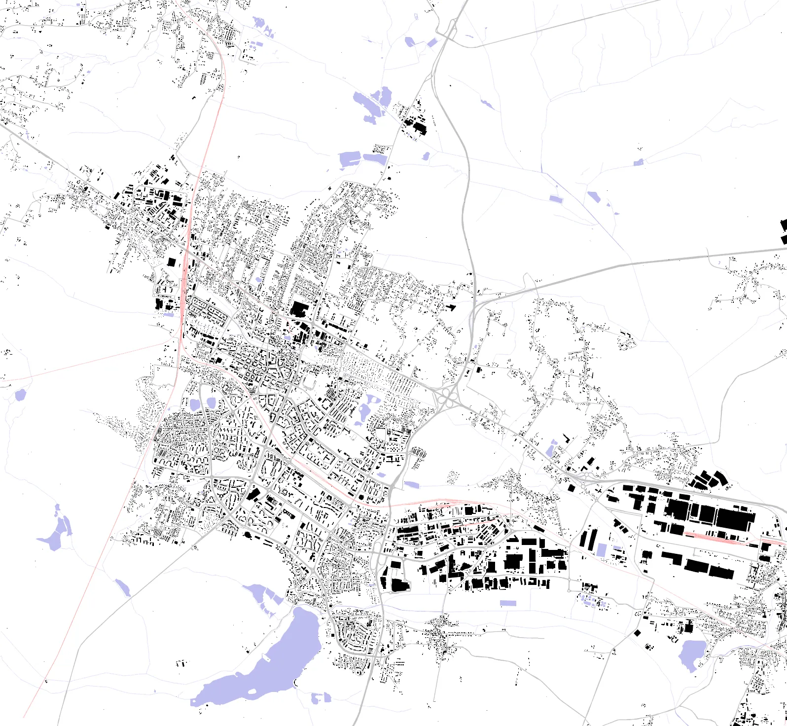 Tychy plan czarno-biały