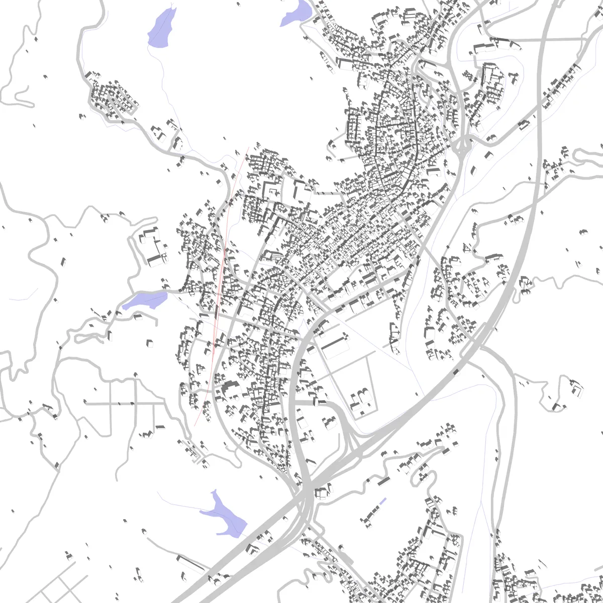 内子 敷地図 (2.5 km)