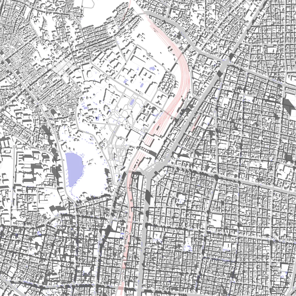 上野 敷地図 (2.5 km)