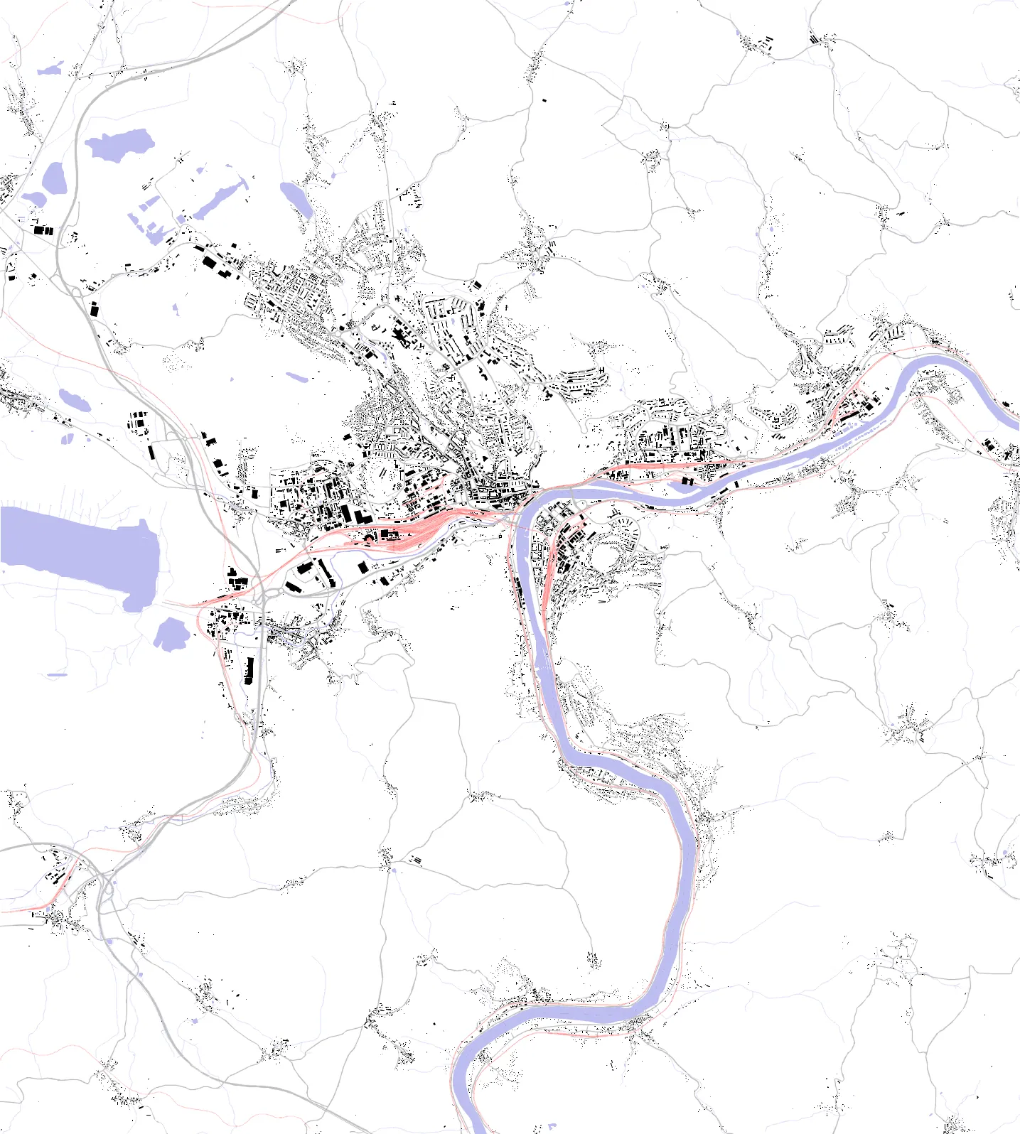 Ústí nad Labem figure ground plan