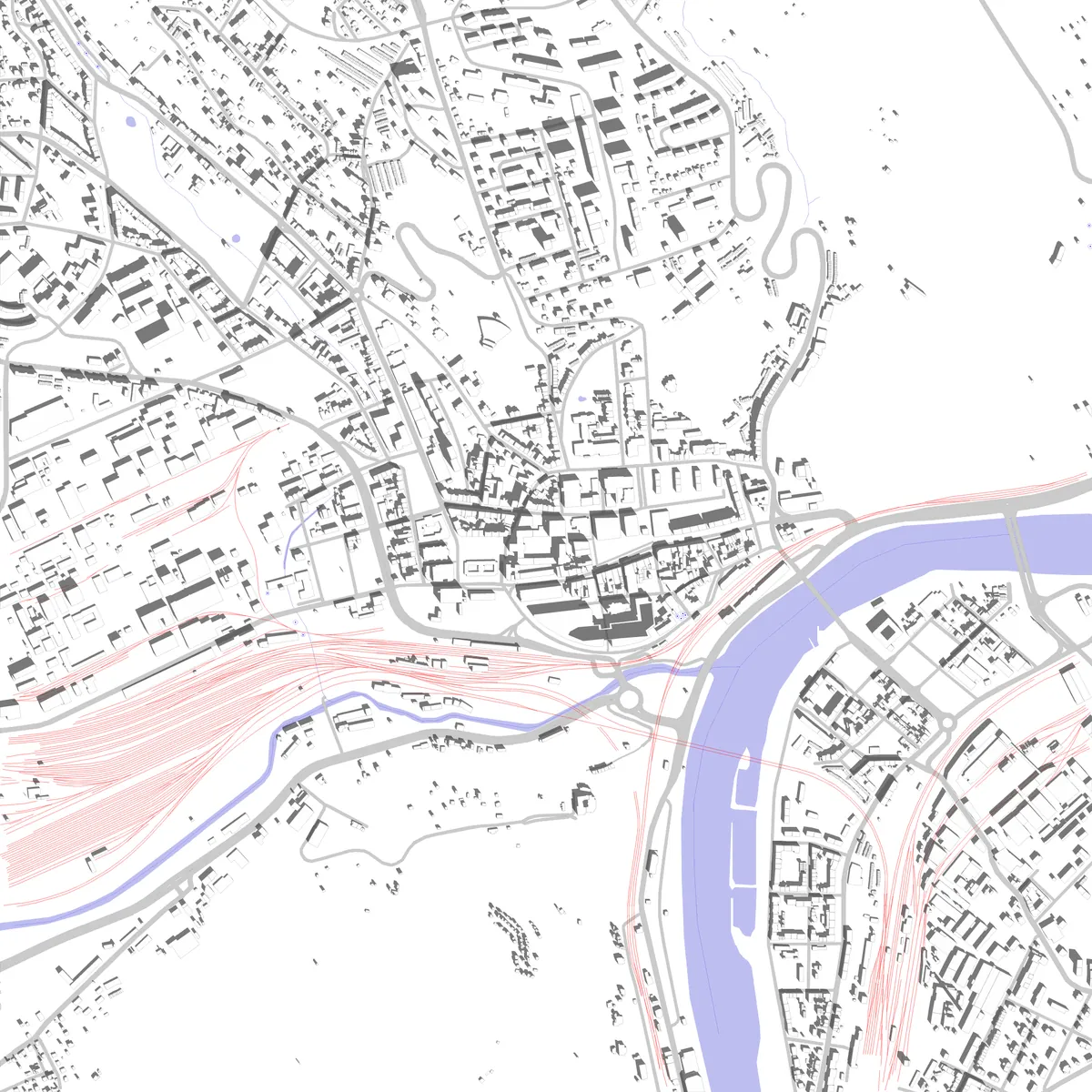 Ústí nad Labem situační plán (2,5 km)