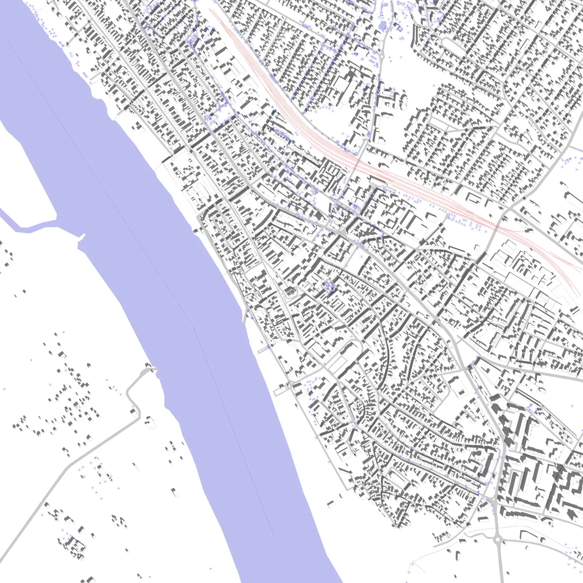 Vác site plan (2,5 km)