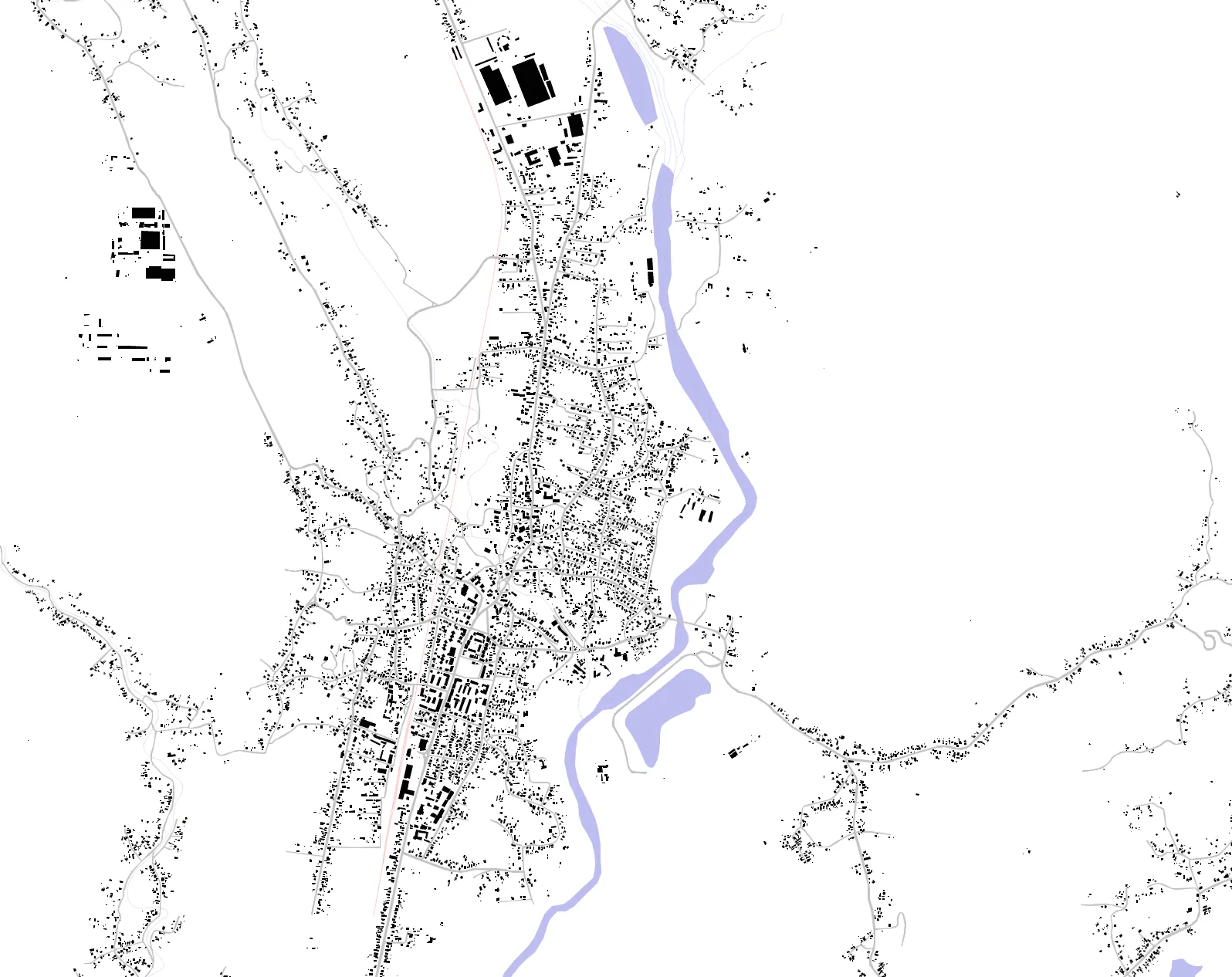 Vălenii de Munte figure ground plan