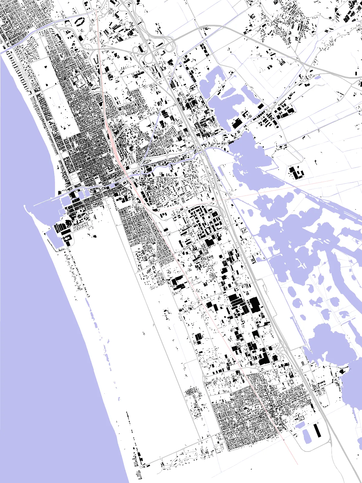 Viareggio planimetria a figura-sfondo