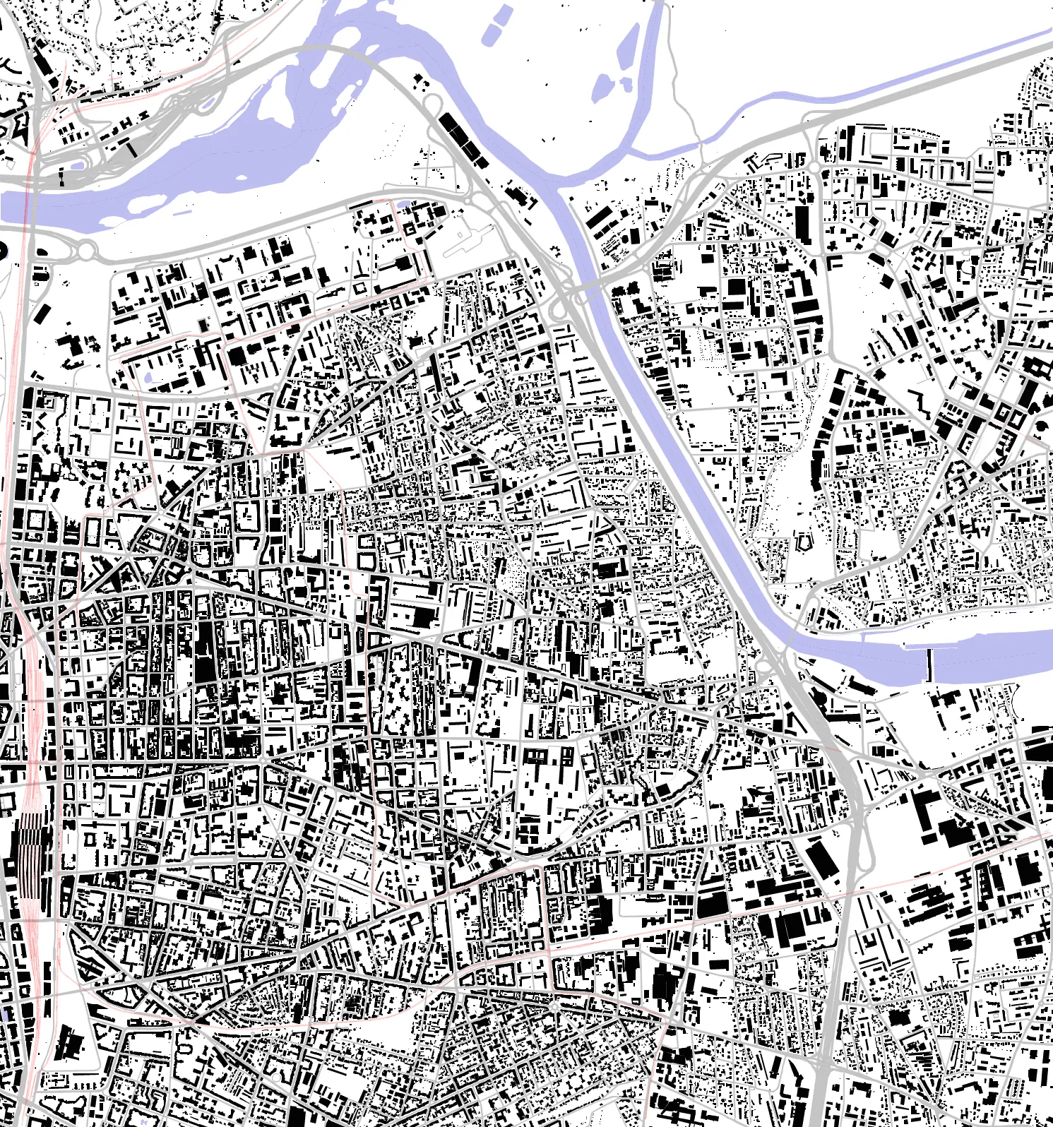 Villeurbanne figure ground plan