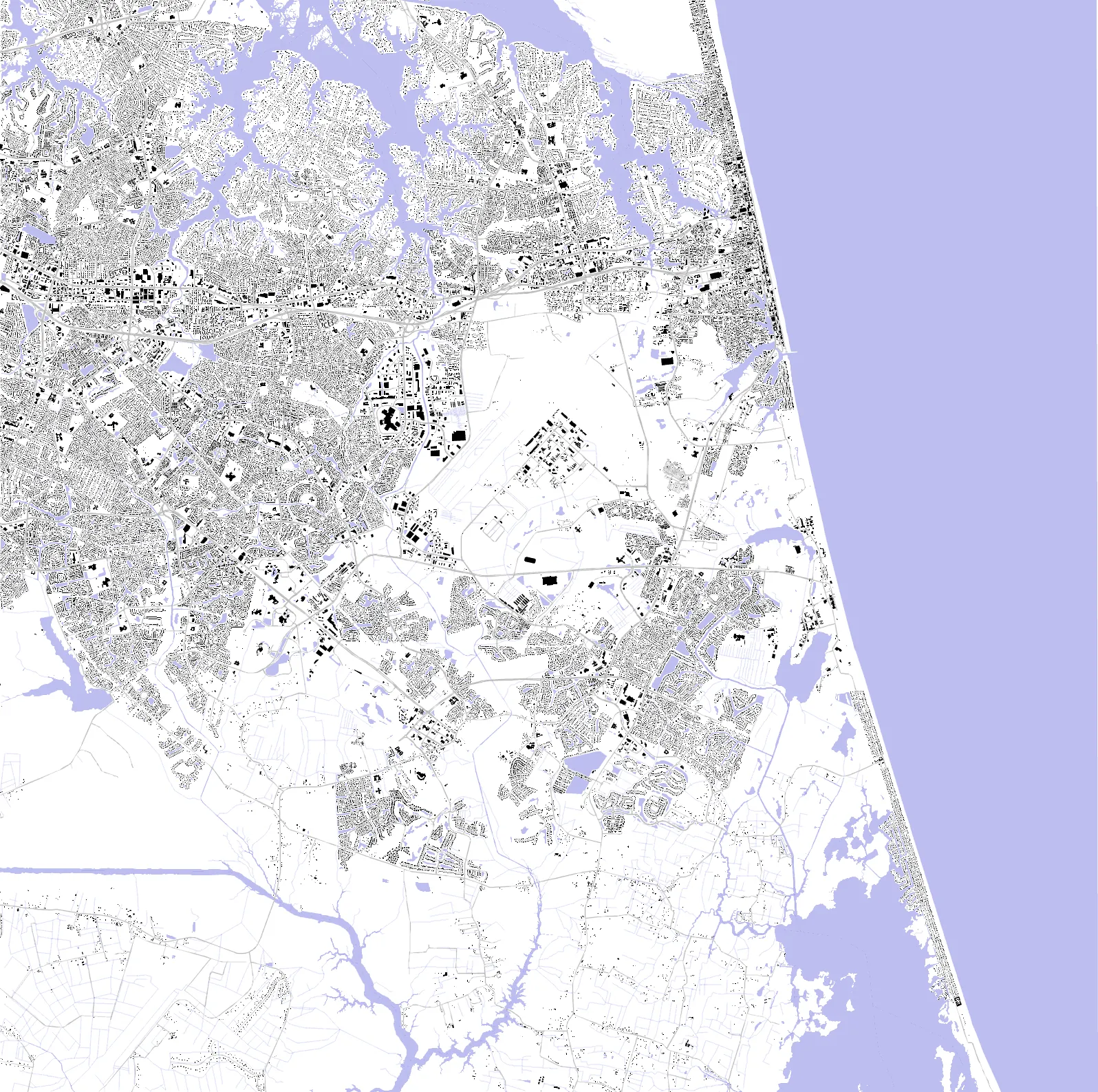 Virginia Beach figure ground plan