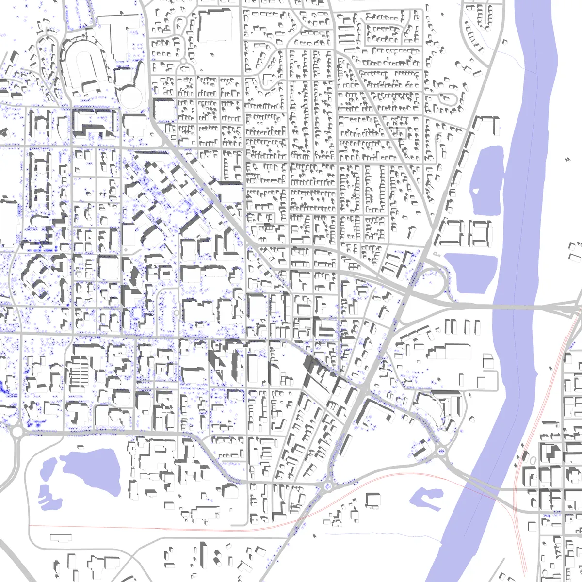 West Lafayette site plan (2.5 km)