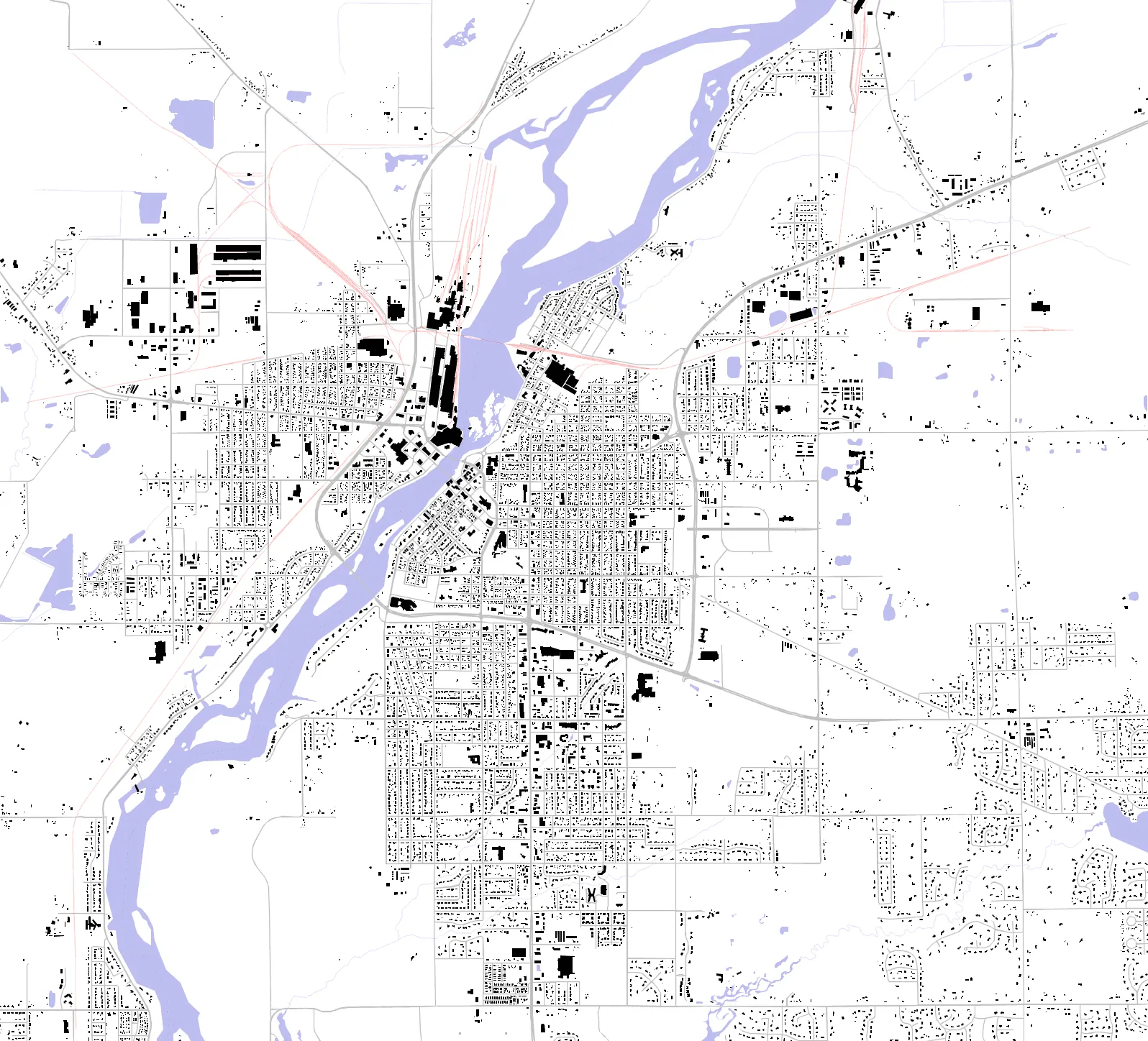 Wisconsin Rapids figure ground plan