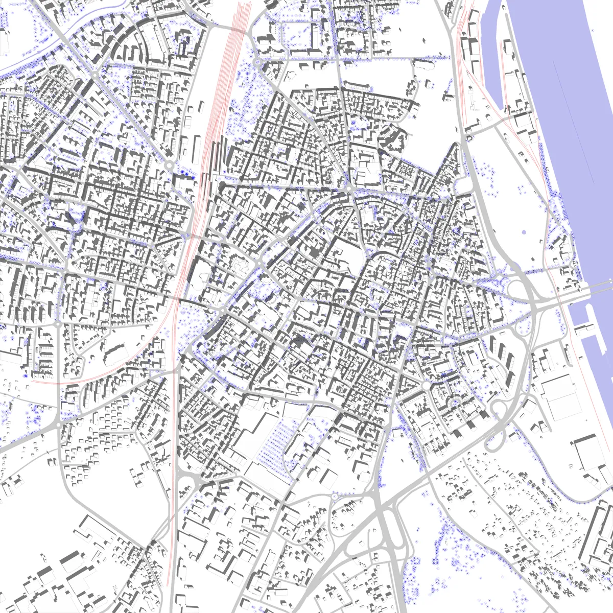 Worms Lageplan (2,5 km)