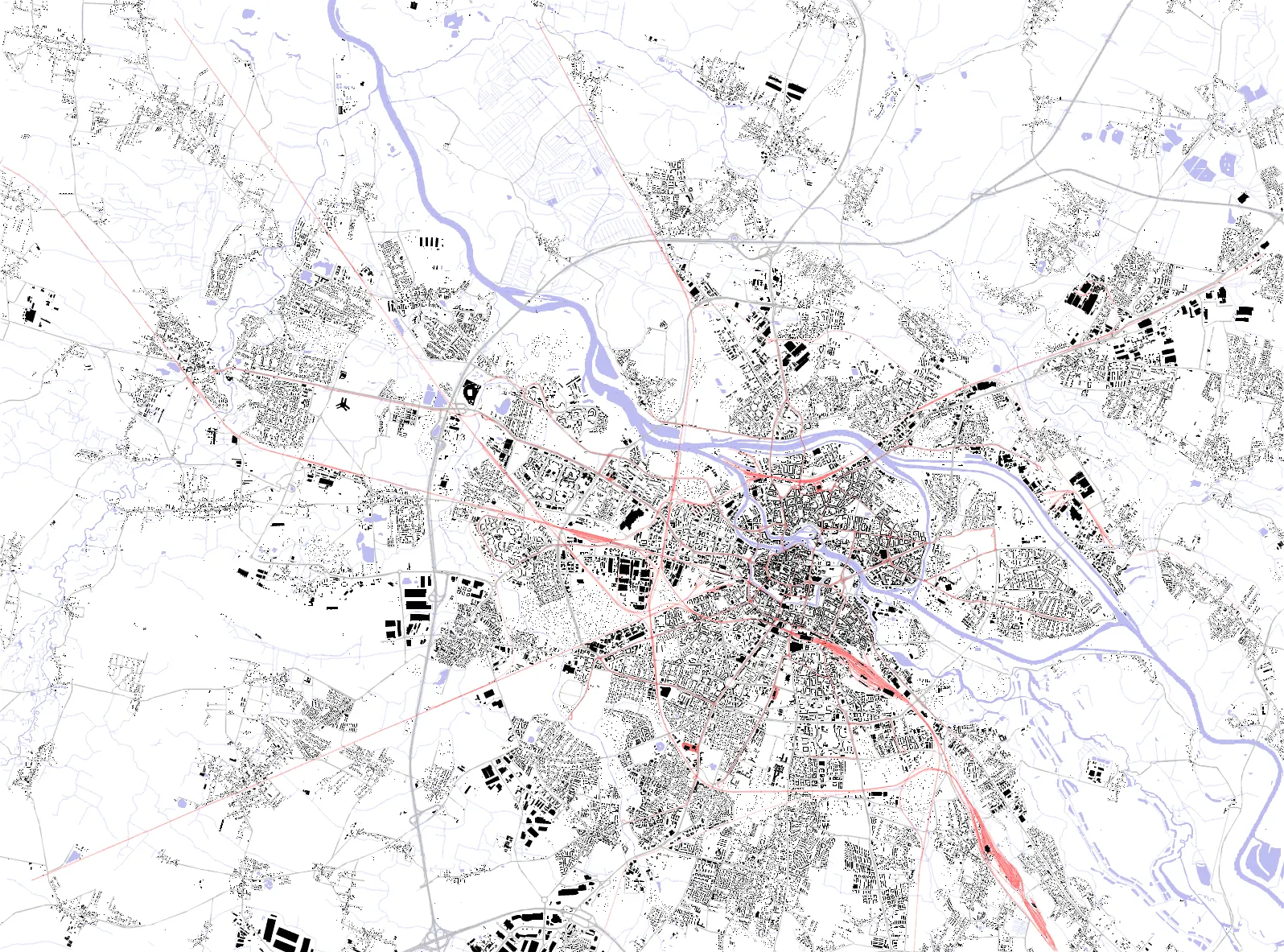 Wrocław figure ground plan