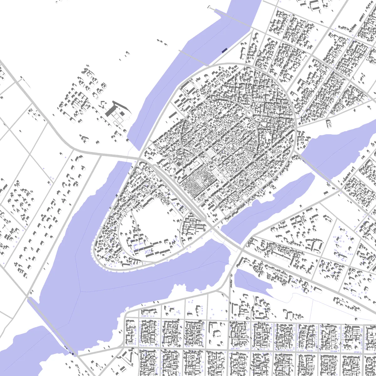 Yamoussoukro site plan (2.5 km)