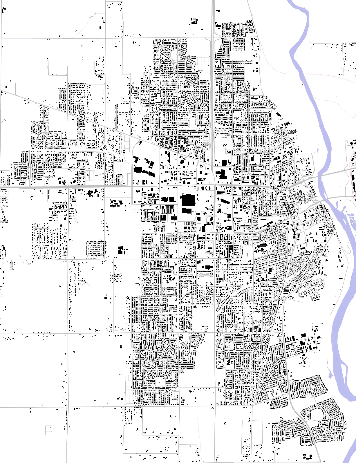 Yuba City figure ground plan