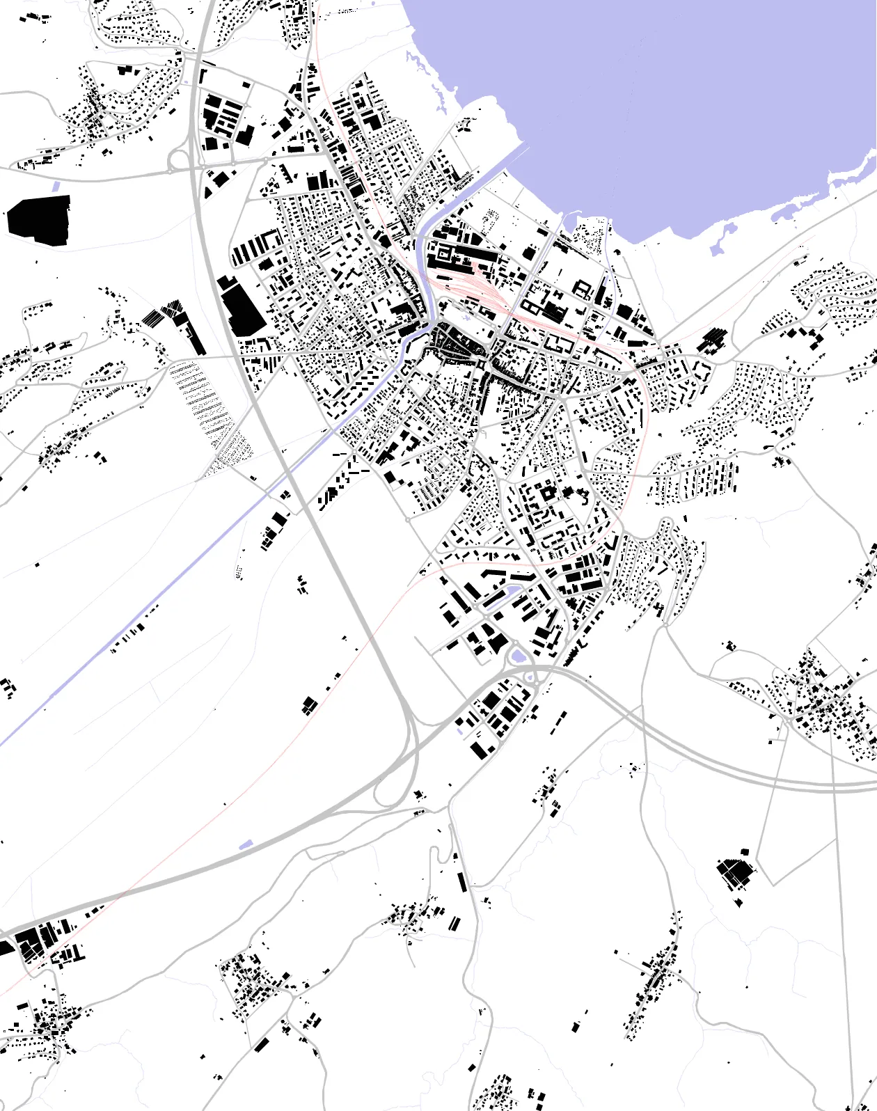Yverdon-les-Bains figure ground plan