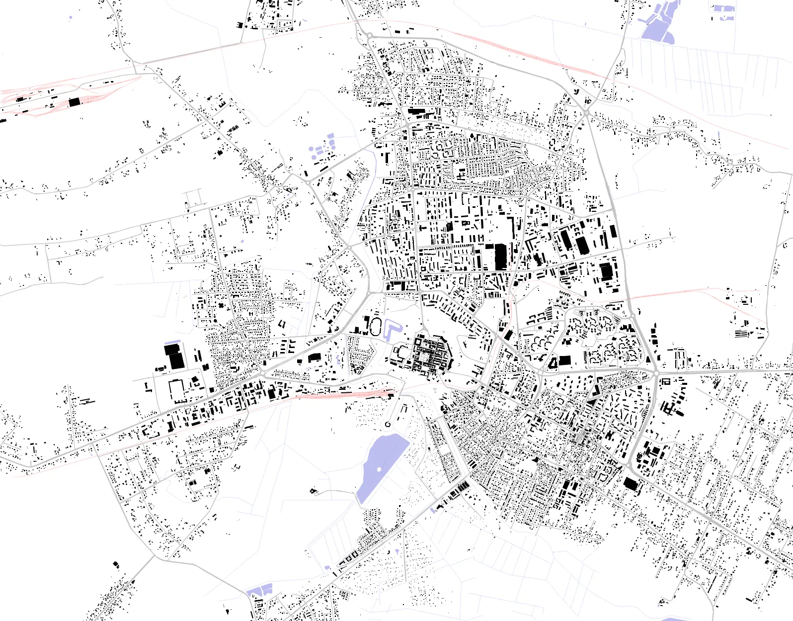 Zamość plan czarno-biały