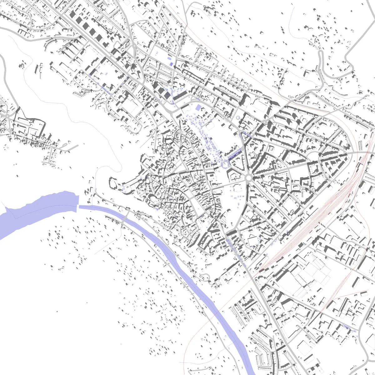 Znojmo site plan (2.5 km)
